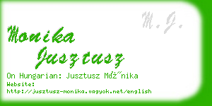 monika jusztusz business card